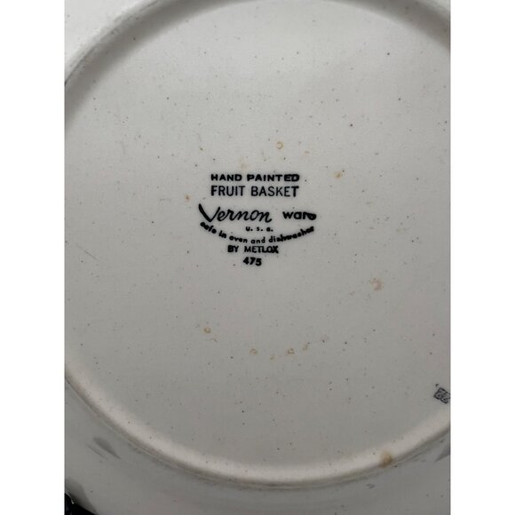 Vintage Metlox Poppytrail Vernon Ware Fruit Basket Dinner Plate 10.75" USA - Picture 5 of 5